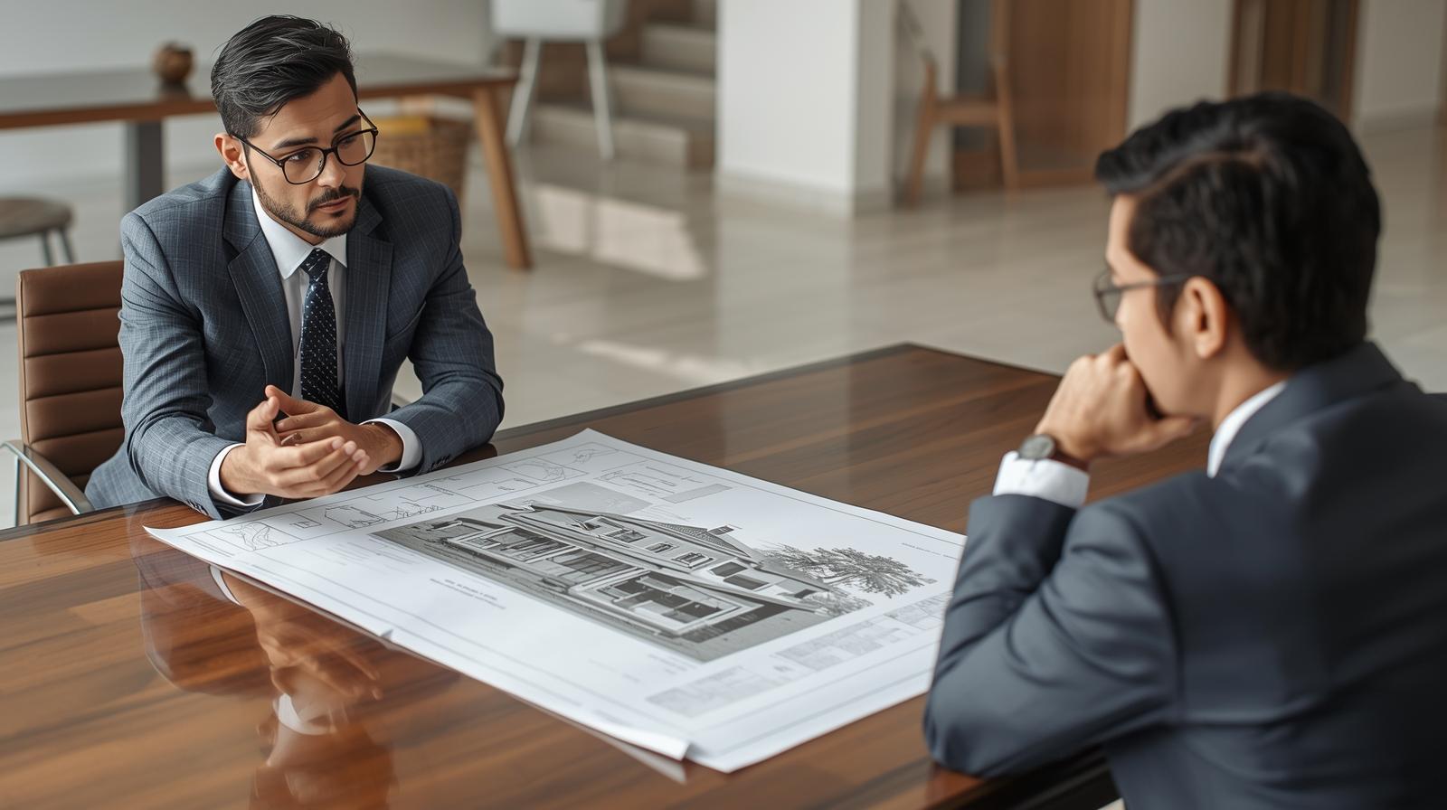 Real estate advisor meeting with client about inherited home