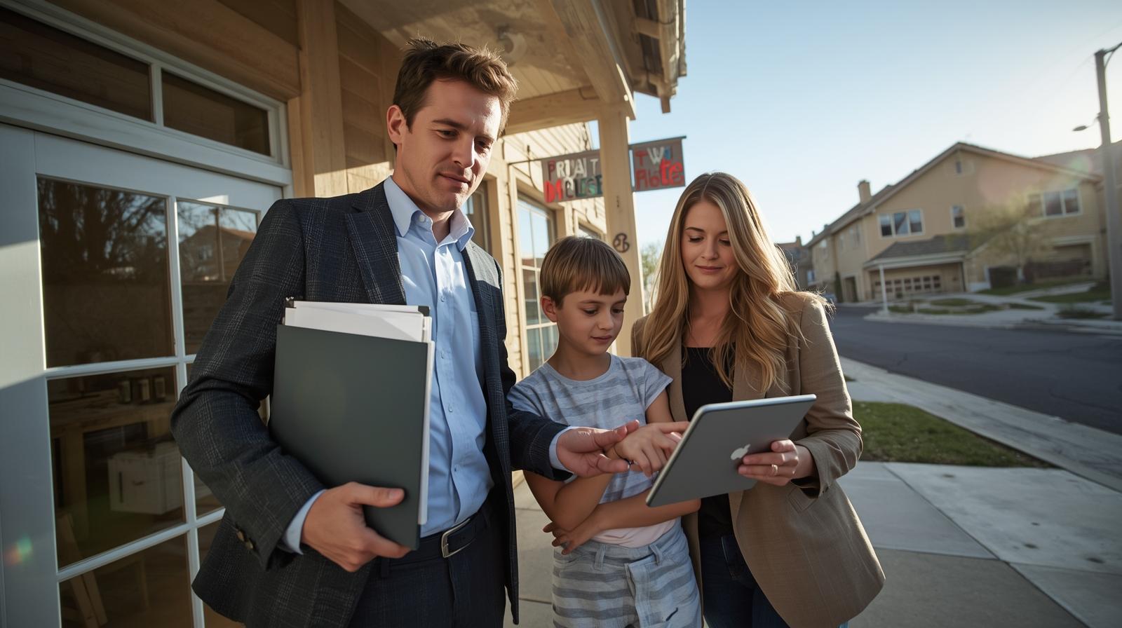 Family deciding between renting or buying a home