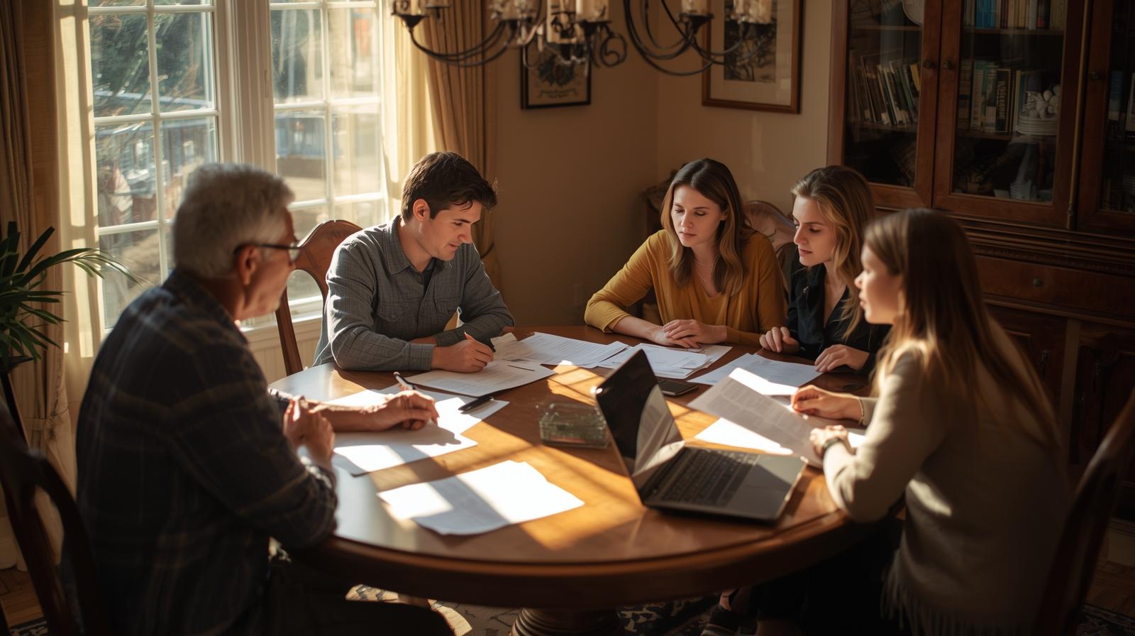 Diverse family discussing estate plans to avoid probate and protect assets
