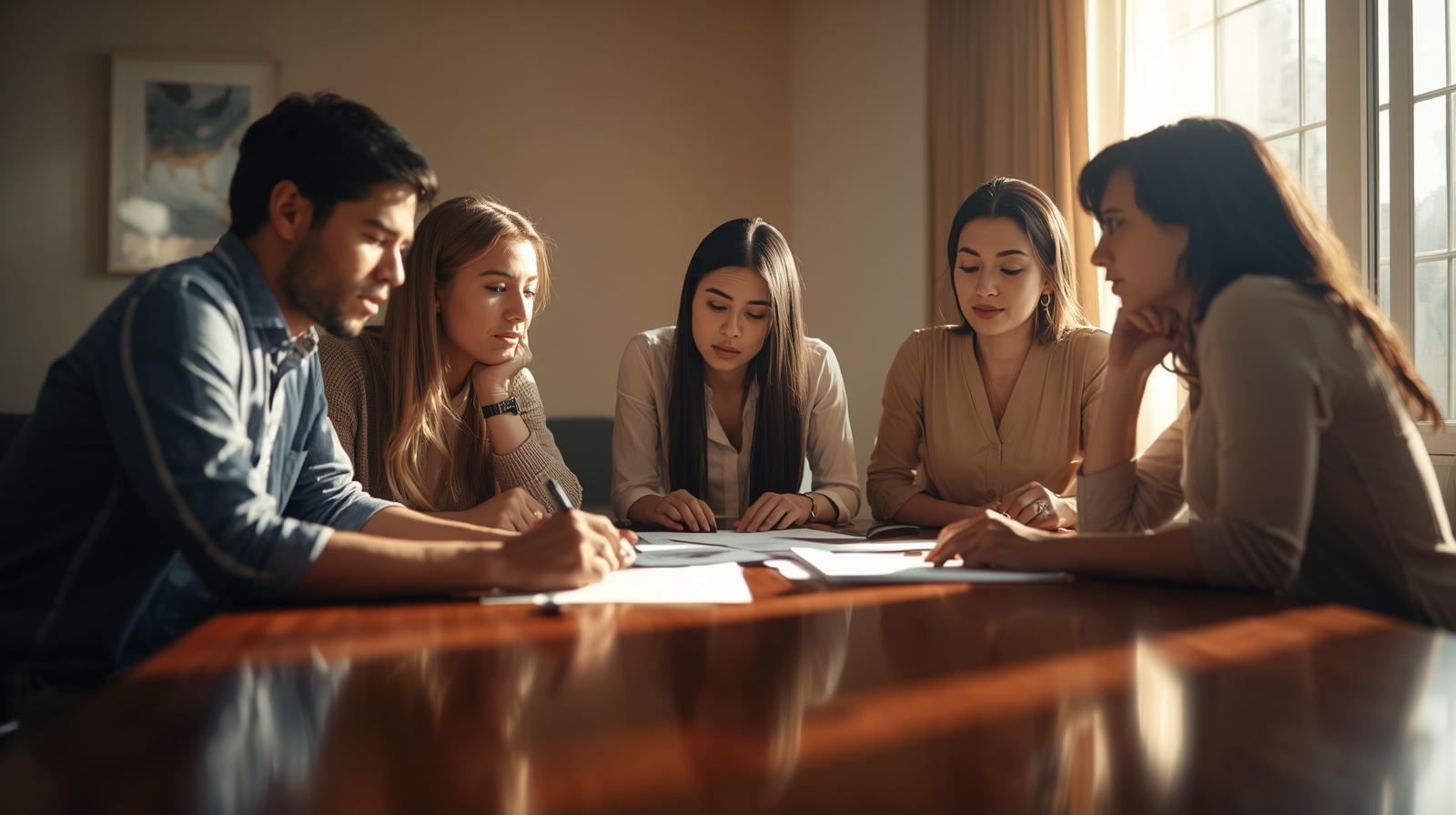 Diverse family discussing estate plans to avoid probate and protect assets