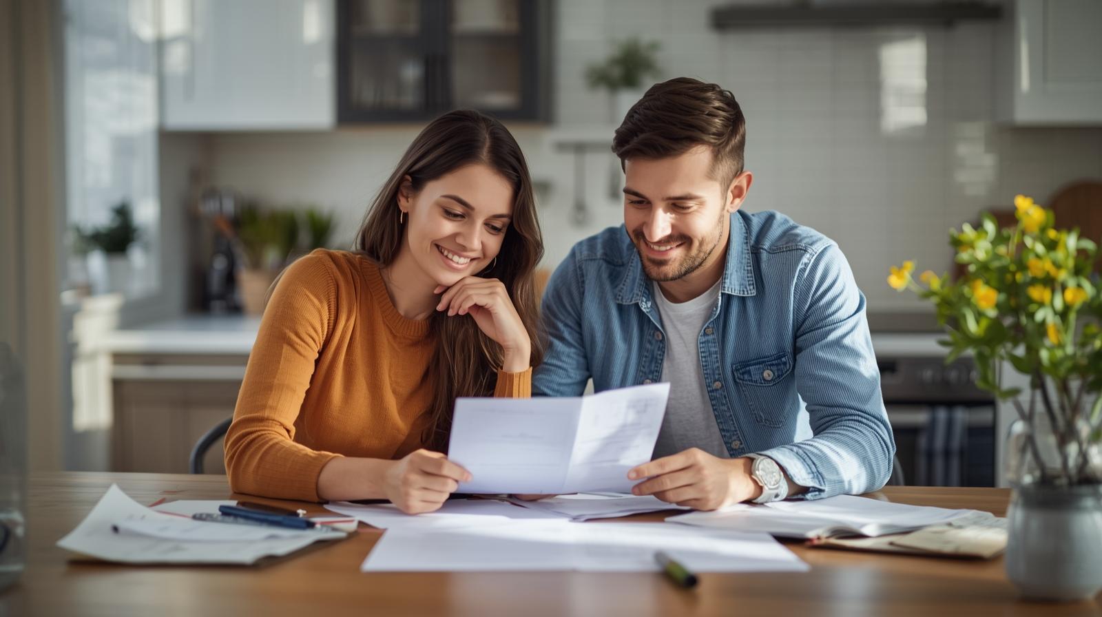 Young parents reviewing estate plan at kitchen table – building generational wealth