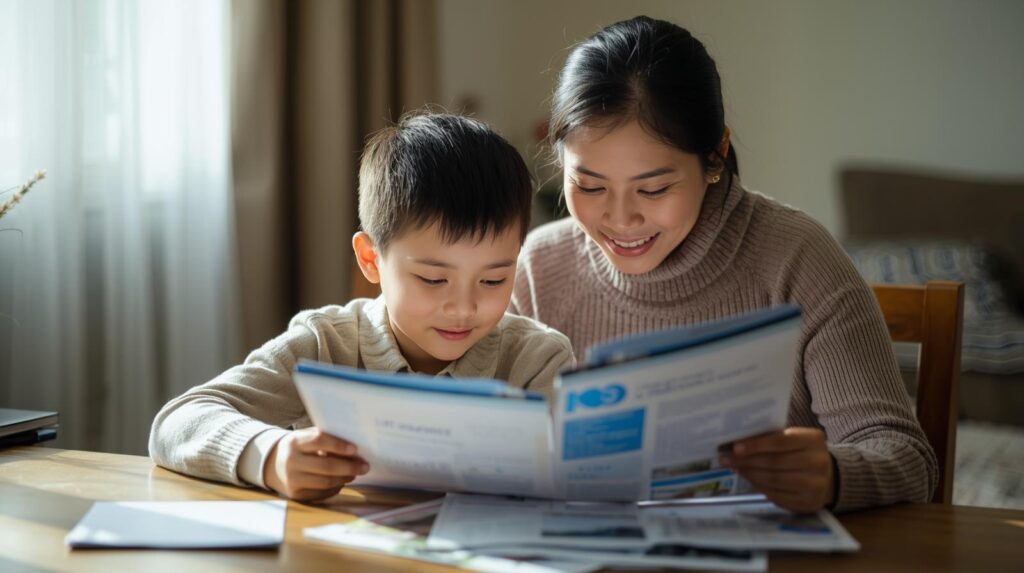A caring mother and son reviewing life insurance benefits together—showcasing the importance of life insurance for families