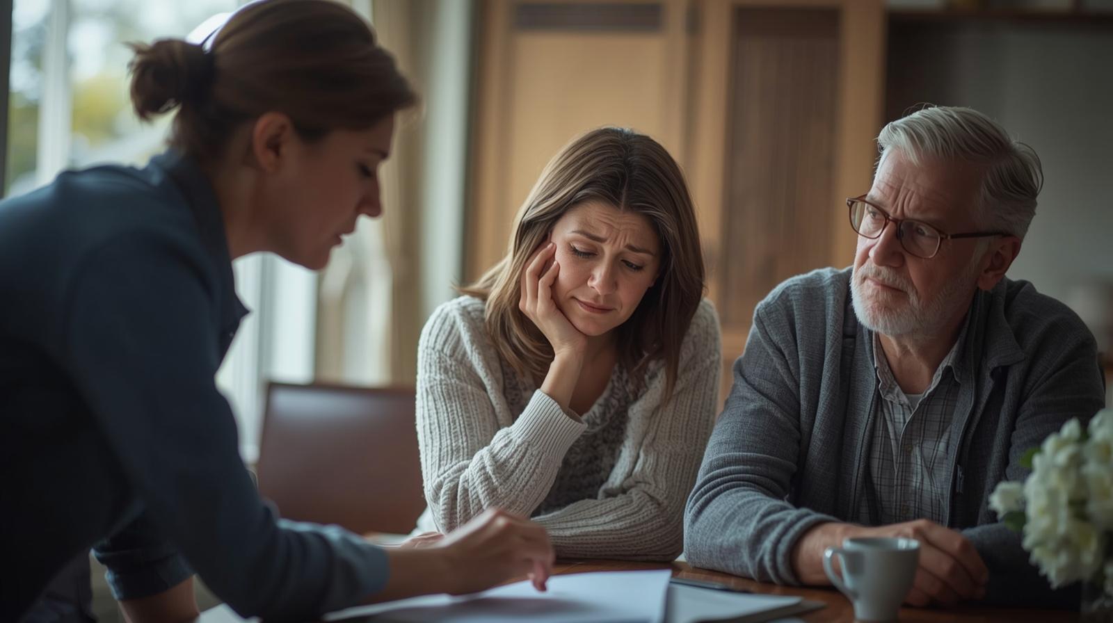 A compassionate funeral home staff meeting with a family—how to choose a funeral home without pressure