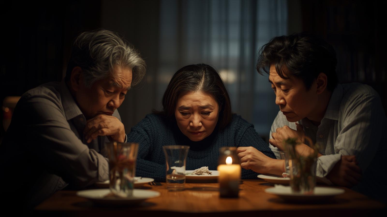 Family grieving together after loved one dies without a plan