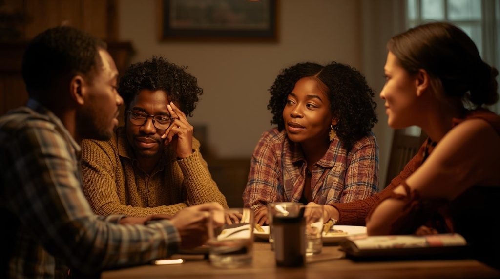 Family grieving together after loved one dies without a plan