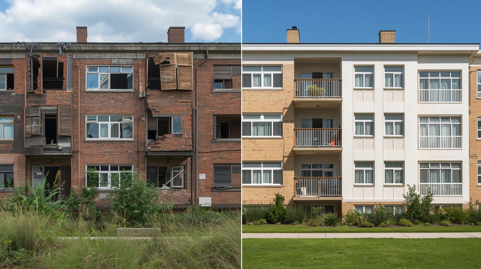 housing project before and after transformatio
